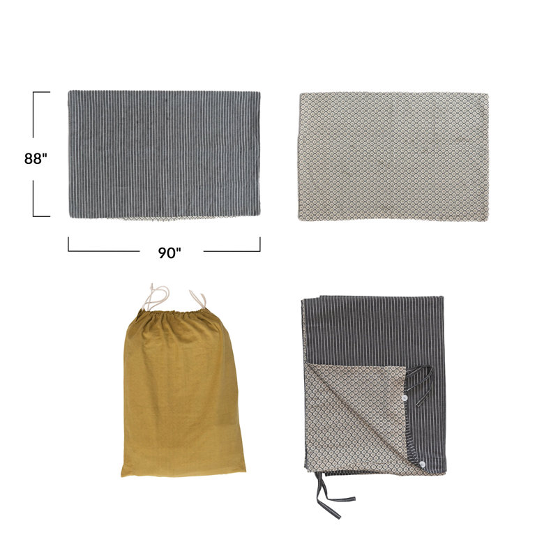 Cotton Double Sided Duvet Cover 2 Shams, Queen Duvet Cover + 2 Shams
