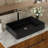 24"X16" Rectangular Black Ceramic Vessel Bathroom Sink - Modern Classic Style, Smooth Surface, Easy Install Design For Bathroom, Restaurant, Use-125885556