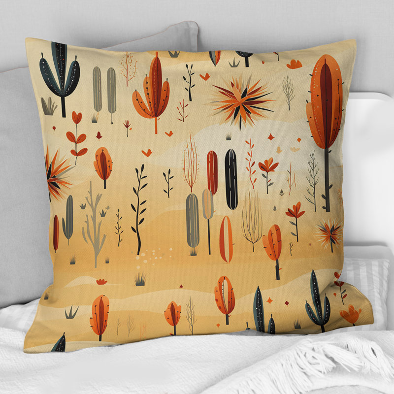 Coussin Cactus Desert Dreams - motif floral I - imprimé floral, H 18 po x l 18 po