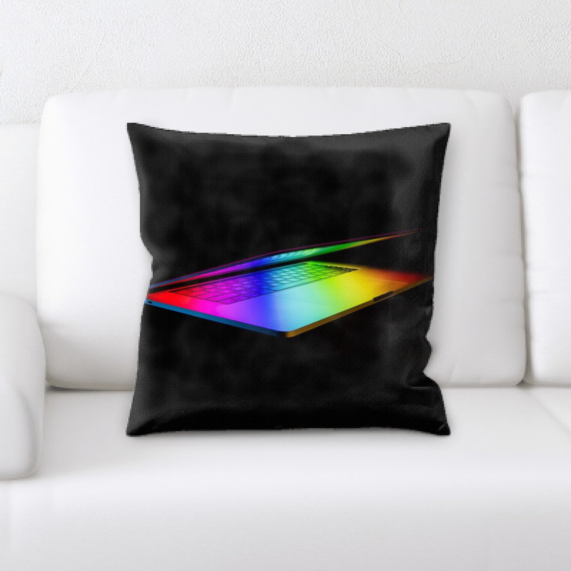 Rainbow Microsuede Reversible Throw Pillow