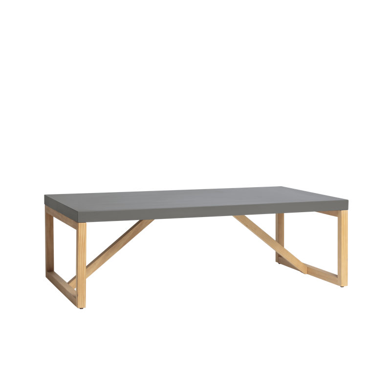 Biscayne Solid Wood Sled Coffee Table, Grey