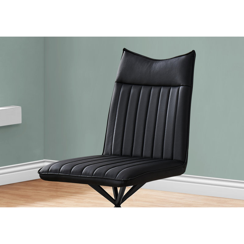 Chaise de salle à manger, ensemble de 2, latérales, rembourrées, cuisine, salle à manger, aspect cuir, métal, contemporain, moderne