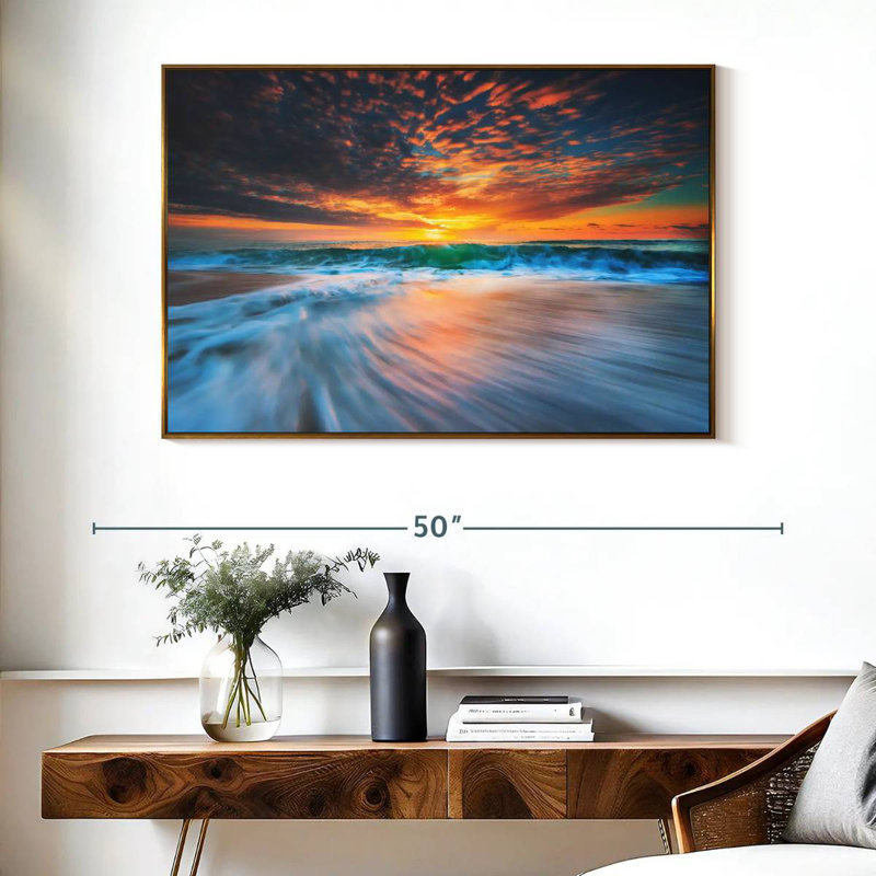 Cloudscape sur Malwae, Cadre flottant doré, 40 po x 27 po