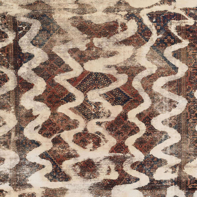 Tapis abstrait moderne 1668, Carré 5 pi