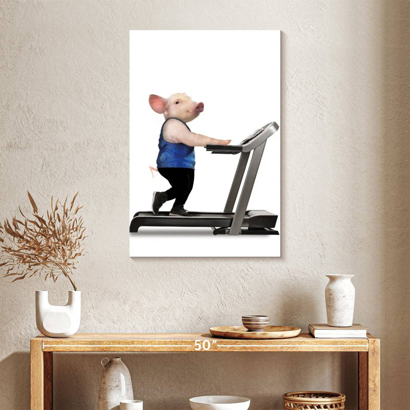 Pig On Treadmill, 36" H x 24" W