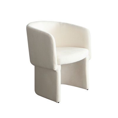 Chaise de salle à manger Tess en tissu polyester ivoire Elite
