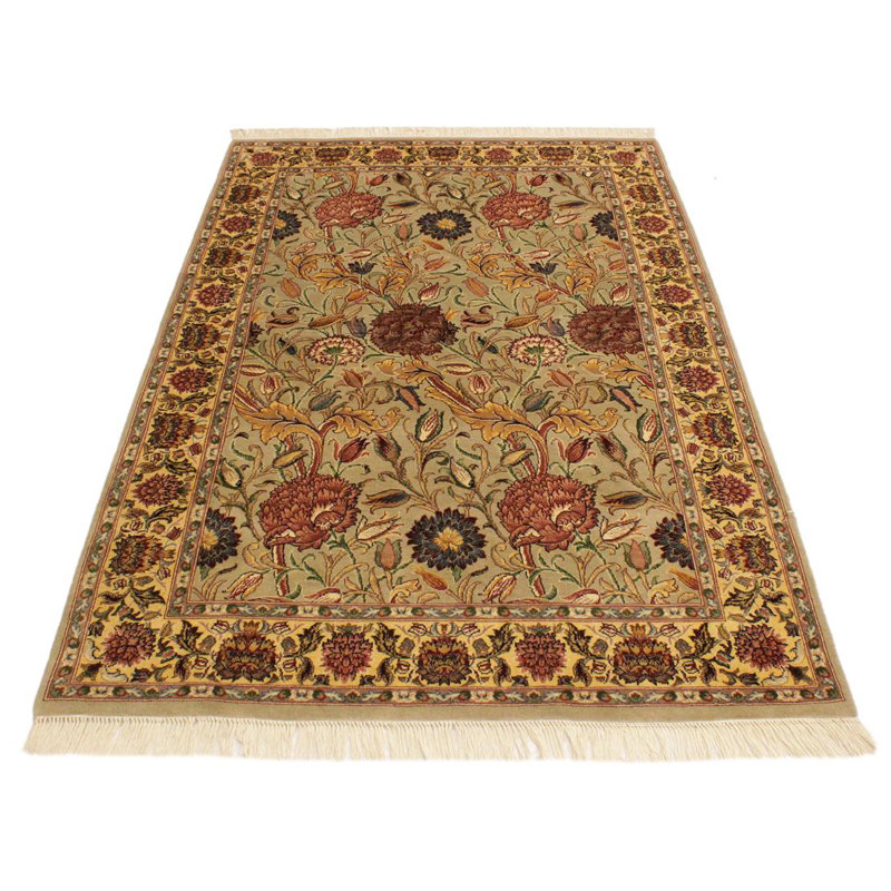 Tapis oriental rouille / brun clair en laine noué à la main 4 pi x 6 pi Oriental