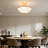 4 - Light Modern Dimmable Semi Flush Mount With Frosted Glass Bowl Shade (Bulbe Include)