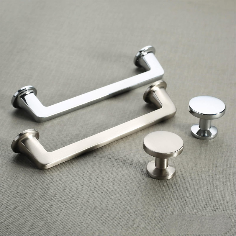 Paquet de 10 boutons d'armoire en chrome poli, quincaillerie ronde de 1,1 po (30 mm) pour le tiroir de la commode de cuisine