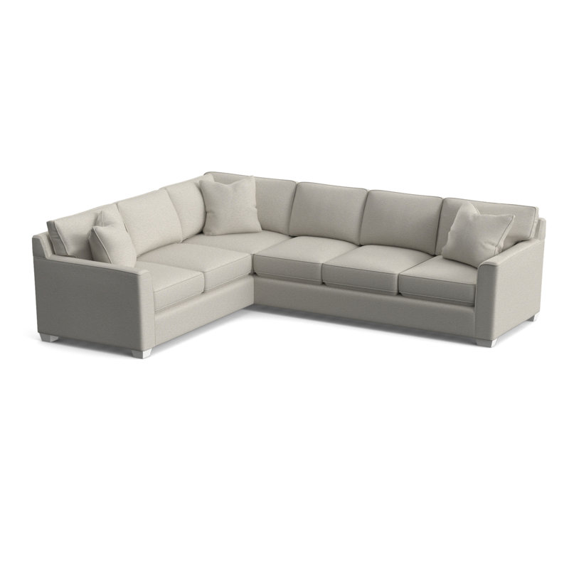 Frye L-Sectional, Right Hand Facing, White Performance Fabric; 0851-94, Frost White