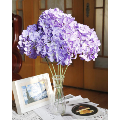 6-pack Purple Silk Hydrangea Flowers With Stems