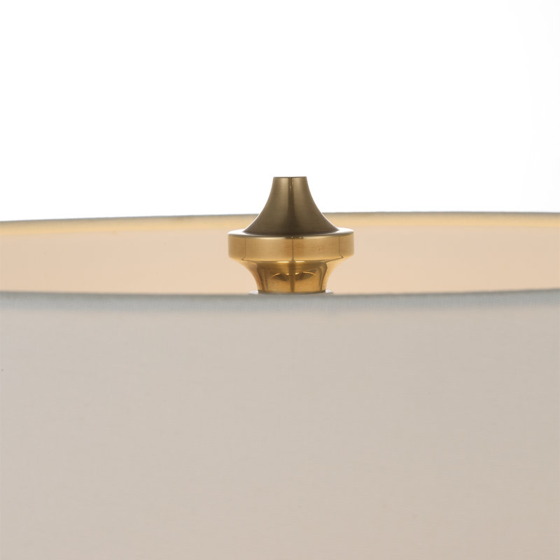 Julie Neill Figlia 28" Cordless V-Cut Round Table Lamp in Crystal with Linen Shade