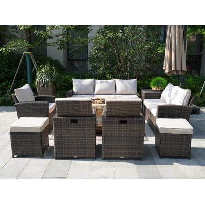 - Person Patio Conversation Set with Cushions
