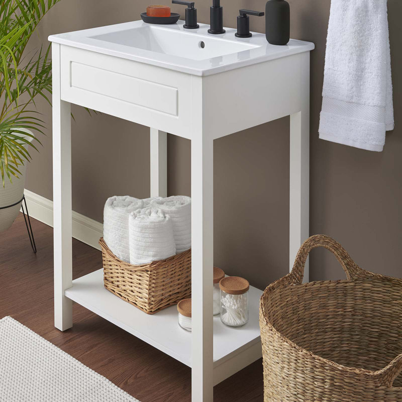 Meuble-lavabo 24 po Modway Altura, Blanc, Blanc