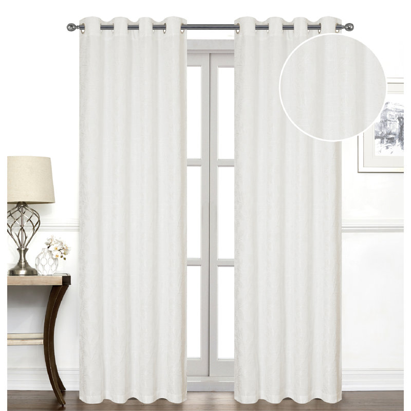 Room Darkening Curtain Pair, 54" W x 96" H, White