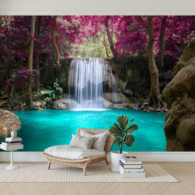 Papier peint adhésif auto-adhésif moderne l 144 "x H 100" pour la chambre à coucher Parc national d'Erawan