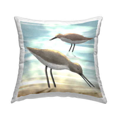 Stupell Industries Two Sandpiper Birds Coastal Beach Shore Printed Throw Pillow Design By Marcus Prime