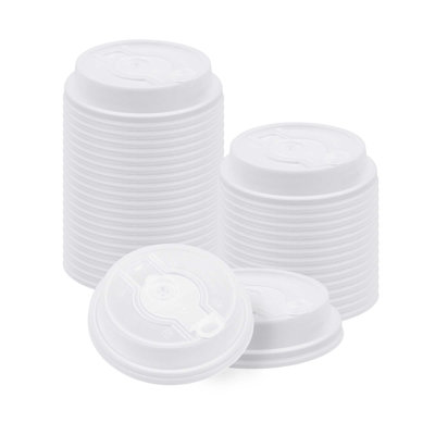 Restaurantware Plastic Coffee Cup Lids Pack of 500 Leakproof Clear 3.54" Hot Beverage Lids with Detachable Double Plug Design, Spill-Proof Sippy Cup Clear Covers for Hot and Cold Beverages