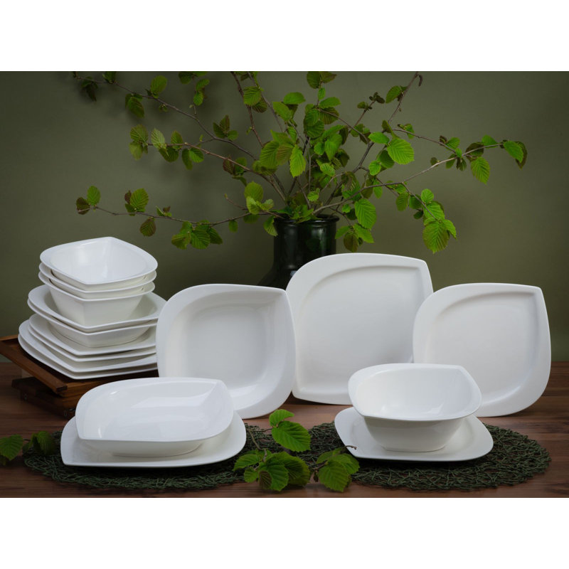 Melbourne Porcelain China Dinnerware Set 16 Piece - Service for 4