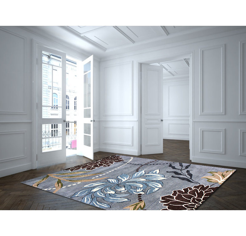 Andorra Wool Floral Indoor Rug, Square 1'6"