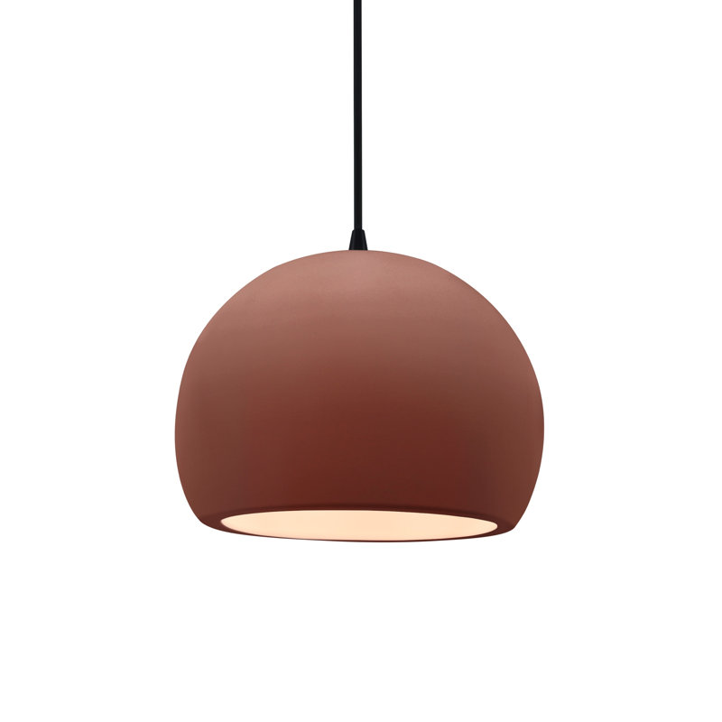 Luminaire suspendu à 1 lumière Aschwin, H 6 po x l 7 po x P 7 po, Argile Canyon, Noir mat