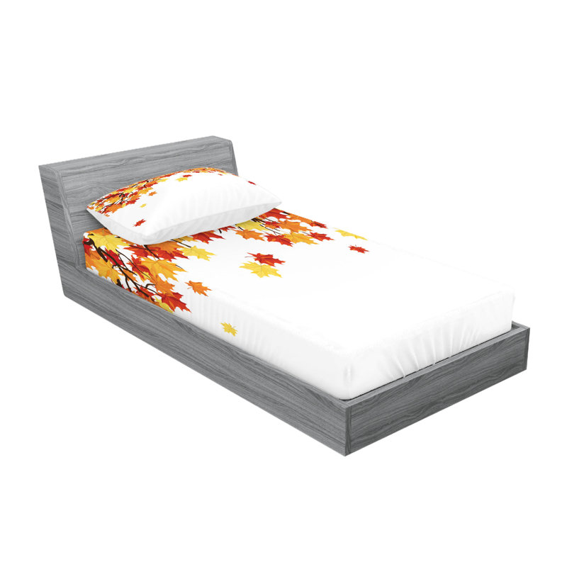 Multicolore ensemble de draps et taies décoratives Ambesonne, Ensemble de draps pour lit simple avec deux taies 