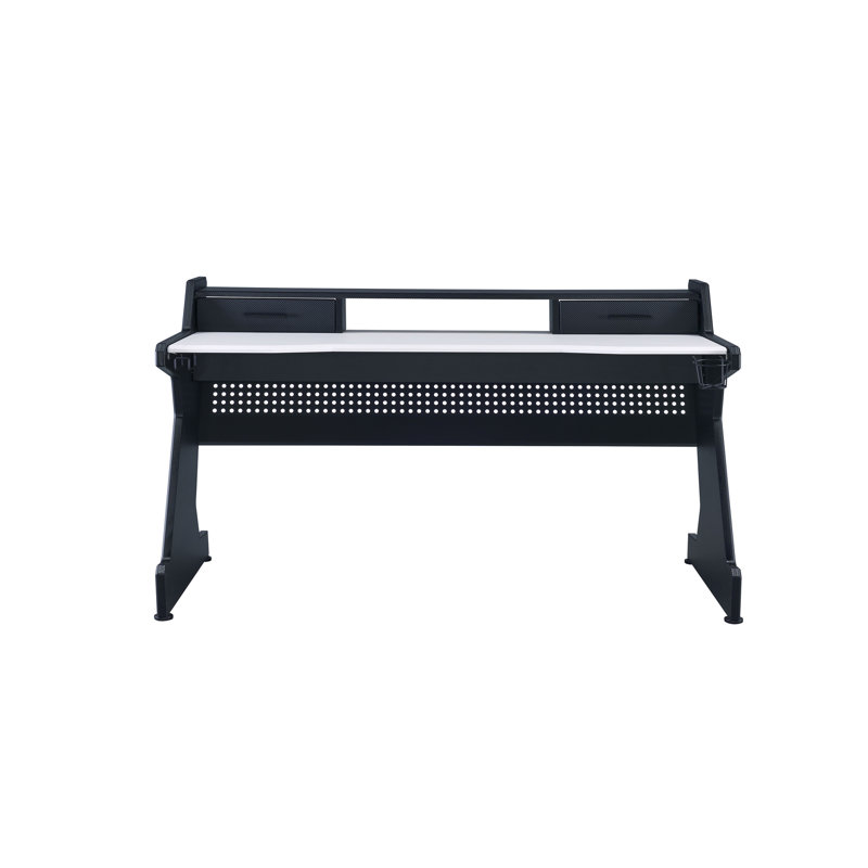 Bureau de jeu Bigga noir et blanc (sans la chaise de bureau)