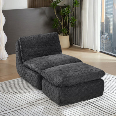 Chaise longue pivotante avec repose-pieds