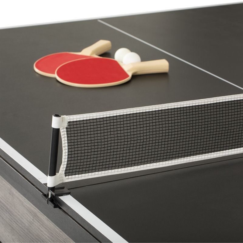 Gray Wood 3-in-1 Billiards, Table Tennis, and Dining Table