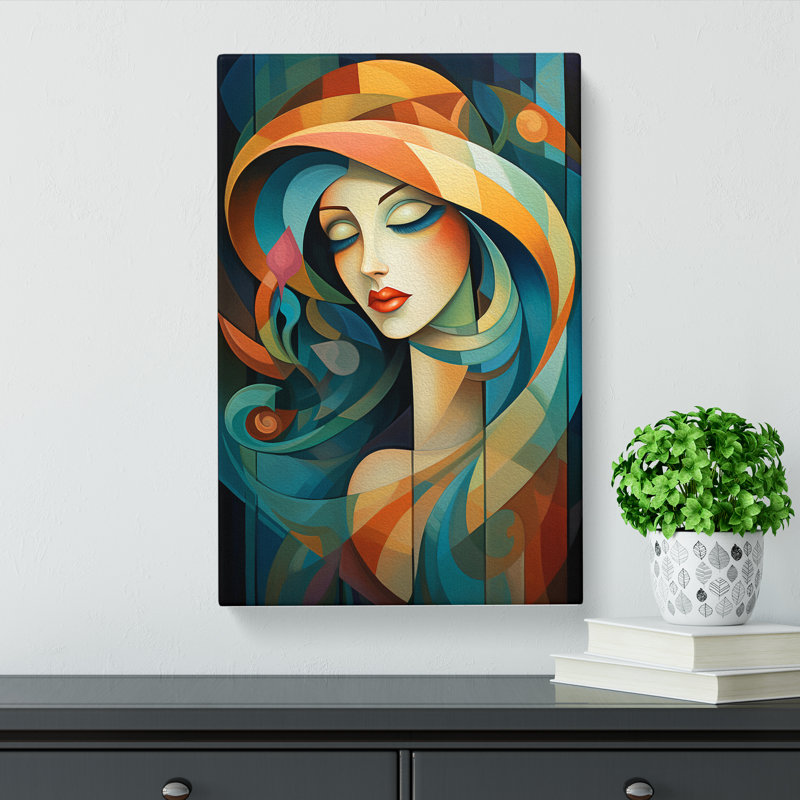 Nouveau Woman Cubism No.2 - Wrapped Canvas, 60cm H x 40cm W x 3cm D
