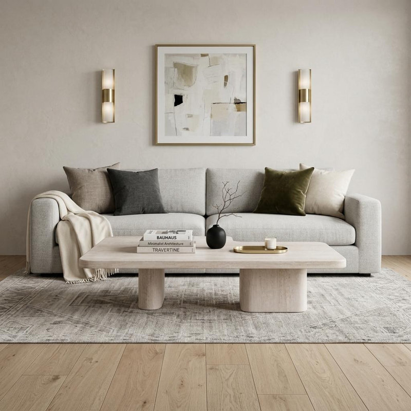 Table basse à double piédestal 47 po