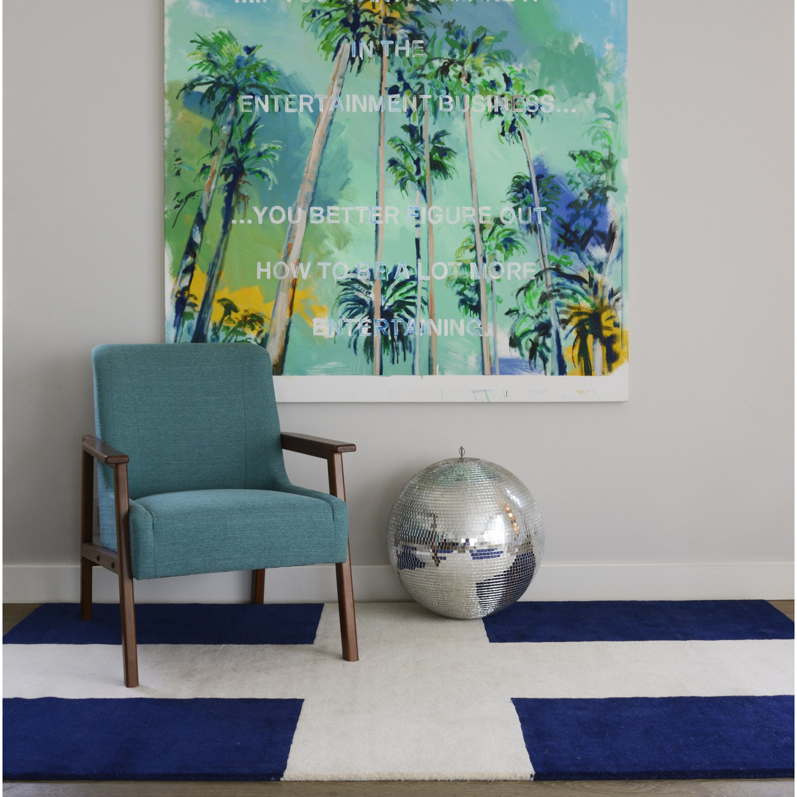 Novogratz Navy Hand-Tufted Wool Geometric Rug, Rectangle 8' x 10'