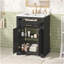 Meuble-lavabo de 24 pouces avec lavabo en céramique intégré et rangement spacieux, idéal pour les petites et moyennes salles de bain, finition noire-185830213