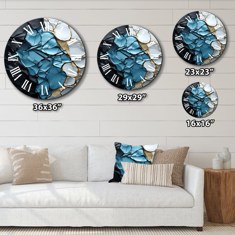 Horloge murale Turquoise, Très grand