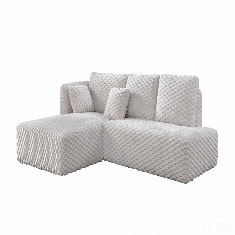 Canapé modulaire en velours côtelé Manya Ivory