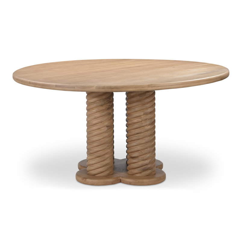 Treccia Round Solid Oak Dining Table