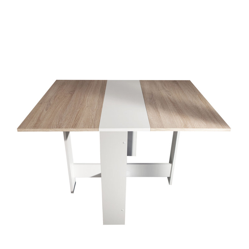 Haddonfield Extendable Dining Table, White, Natural Oak