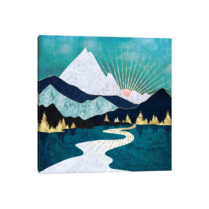 Winter River 1 Piece Wall Art on Canvas, 66.04 cm H x 66.04 cm W x 1.91 cm D, Wrapped Canvas