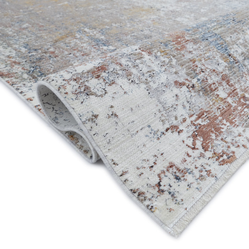 Tapis abstrait taupe de la collection Aldridge, 5'3 x 7'6
