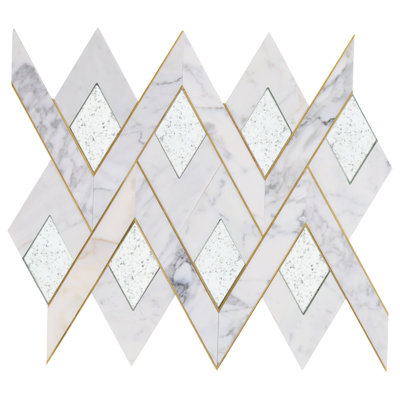 Kappa 12.12'' W x 15.59'' L Marble Tile Mosaic Sheet