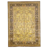 Hand Knotted Wool Area Rug in Gold And Black