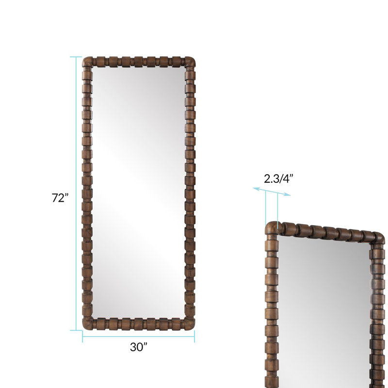 Wooden Bobbin Vanity Mirror, 76" x 35"