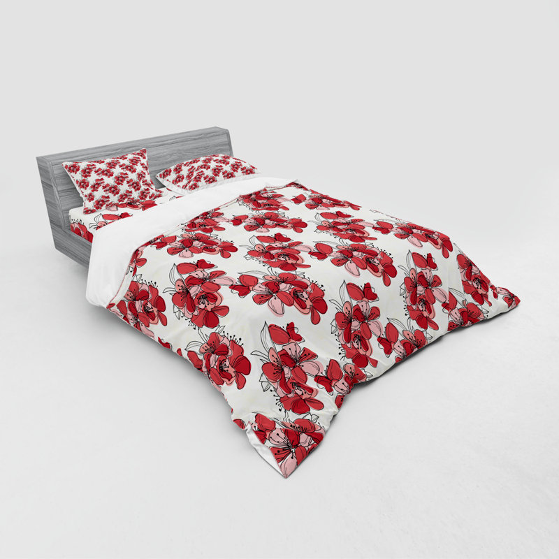 Eclectic Polyester Paisley Duvet Cover, Queen Duvet Cover + 3 Additional Pieces