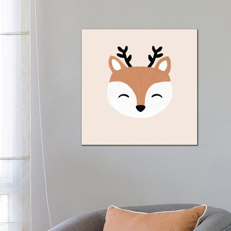 Blush Deer - Wrapped Canvas Print, 66.04 cm H x 66.04 cm W x 1.91 cm D