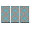 Turquoise damassé - 3 pièces, reproduction sur toile flottante-1861988684-1861988678