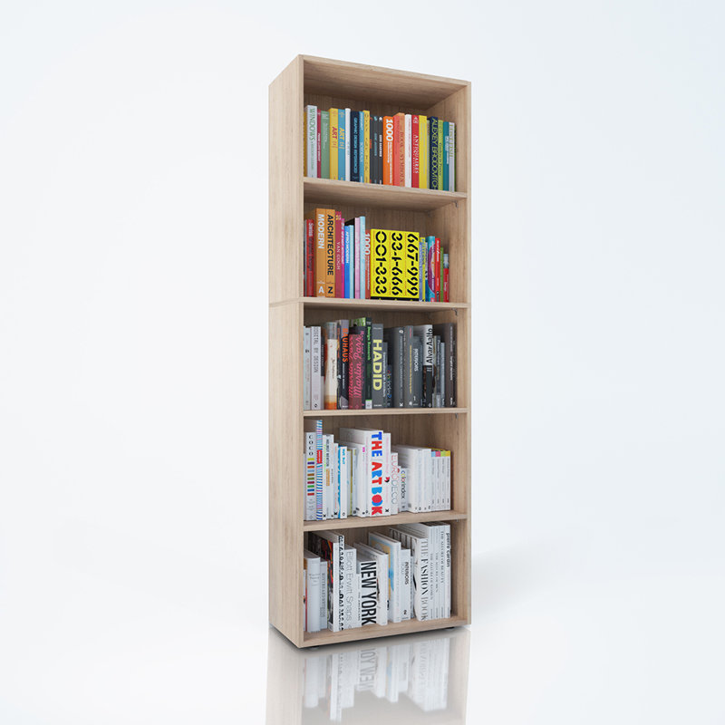 Grimm 155cm H x 60cm W Standard Bookcase, Sonoma oak
