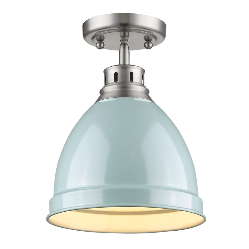 Plafonnier semi-encastré d'extérieur 1 lumière Bowdoinham, Étain, Écume de mer