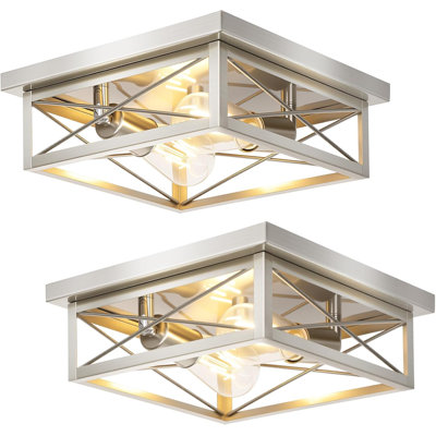 2-Light Flush Mount Ceiling Lights - 2-Pack
