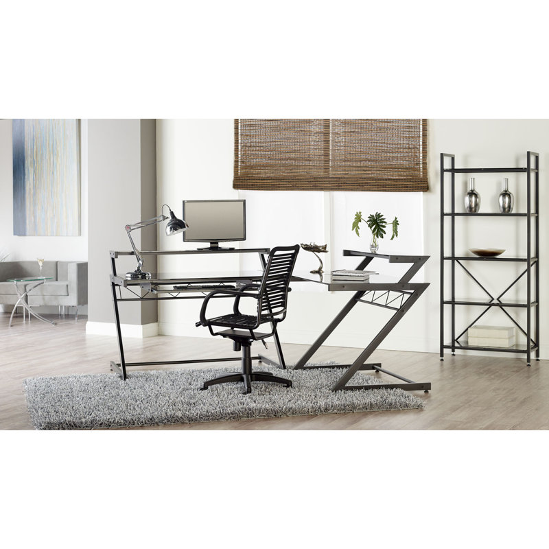 Fauteuil de bureau à roulettes noir et argent, Noir / gris