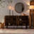 Wood Kitchen Sideboard Cabinet with Adjustable Shelf, Handleless Console Table